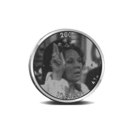 @HOLOGRAMA@ HOLANDA 10 EUROS 2005 JUBILEO REINA BEATRIZ MONEDA DE PLATA SC The Netherlands SILVER JUBILEE 0,53 ONZAS