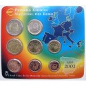 ESPAÑA CARTERA FNMT EURO 2002 BU SET KMS SC 1+2+5+10+20+50 Centimos 1 EURO + 2 EUROS 2002 REY JUAN CARLOS I