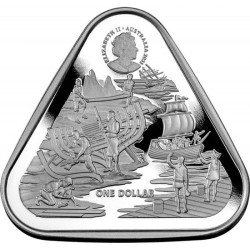 .4 monedas TRIANGULAR AUSTRALIA 1 DOLAR 2019+2020+2021 BARCOS Serie SHIPWRECK PLATA CAPSULA $1 ONZA 2021