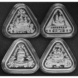 .4 monedas TRIANGULAR AUSTRALIA 1 DOLAR 2019+2020+2021 BARCOS Serie SHIPWRECK PLATA CAPSULA $1 ONZA 2021