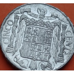 . 1 Moneda NUEVA x España 5 CENTIMOS 1945 JINETE IBERICO ALUMINIO SC ESTADO ESPAÑOL Franco R/3