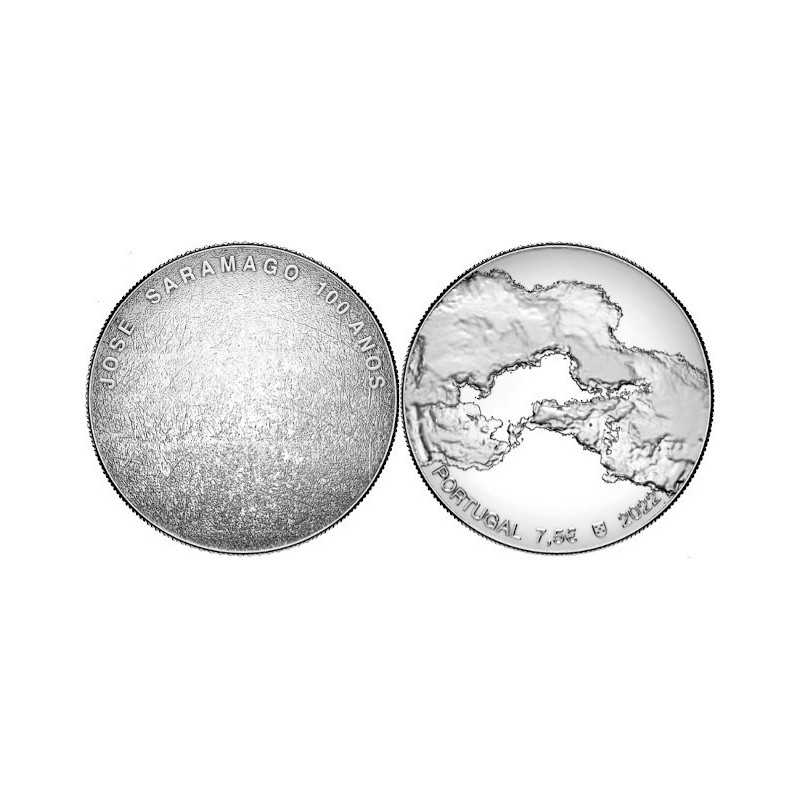 PORTUGAL 7,50 EUROS 2022 ESCRITOR JOSE SARAMAGO 100 AÑOS MONEDA DE PLATA SC Tirada 50.000 uds