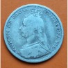 INGLATERRA 6 PENIQUES 1890 QUEEN VICTORIA Reina KM.760 MONEDA DE PLATA MUY CIRCULADA UK 6 Pence