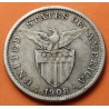 FILIPINAS 1 PESO 1908 S DAMA y ESCUDO AMERICANO KM.172 MONEDA DE PLATA MBC+ Ocupacion Estados Unidos Dolar PHILIPPINES R/2