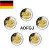 . 1 aaacoin @ENVÍO INMEDIATO@ ALEMANIA 2 EUROS 2025 A+D+F+G+J SAARLAND 5 MONEDAS CONMEMORATIVAS SC Germany 2€