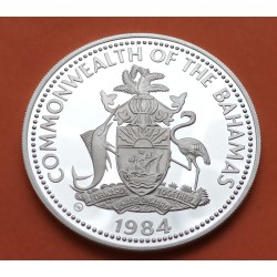 BAHAMAS 10 DOLARES 1986 ATLETISMO COMMONWEALTH GAMES KM.113 MONEDA DE PLATA PROOF 10 Dollars silver