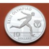 Tirada 2.100 uds BAHAMAS 10 DOLARES 1984 ATLETISMO LOS ANGELES KM.114 MONEDA DE PLATA PROOF 10 Dollars silver