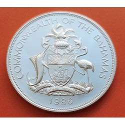 BAHAMAS 10 DOLARES 1986 ATLETISMO COMMONWEALTH GAMES KM.113 MONEDA DE PLATA PROOF 10 Dollars silver