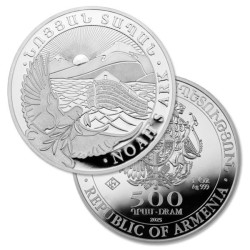 . 1 aaaaaacoin ARMENIA 500 DRAMS 2025 ARCA DE NOE MONEDA PLATA cápsula Noah's Ark ONZA Oz