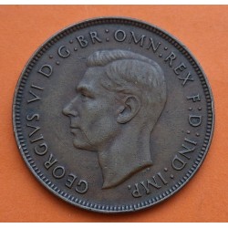 AUSTRALIA 1 PENIQUE 1948 REY JORGE VI y CANGURO Sin Leyenda IND:IMP KM.43 MONEDA DE BRONCE MBC+ 1 Penny