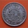 @ESCASA@ INDIA PORTUGUESA 1/4 RUPIA 1947 ESCUDO KM.33 MONEDA DE NICKEL MBC Estado Da PORTUGAL COLONY GOA