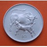 SAN MARINO 10 LIRAS 1972 VACA Y TERNERO KM.17 MONEDA DE ALUMINIO SC- 10 Lire