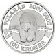 1 ONZA de PLATA PURA x DINAMARCA 100 KRONER 2007 OSO POLAR y REINA MARGARITA II KM.917 MONEDA PROOF Denmark silver
