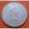 CANADA 1 DOLAR 1983 INDIOS EN CANOA REINA ISABEL II KM.120.1 MONEDA DE NICKEL SC $1 Dollar
