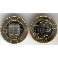 FINLANDIA 5 EUROS 2013 Provincia de OSTROBOTNIA - CASA TIPICA moneda nº 23 SC MONEDA BIMETALICA Finnland