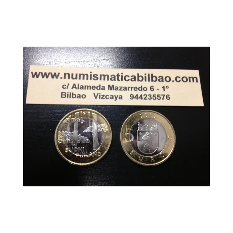 FINLANDIA 5 EUROS 2013 Provincia de SATAKUNTA - BOSQUE moneda nº 19 SC MONEDA BIMETALICA Finnland