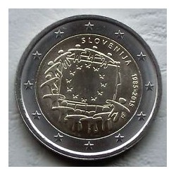 . .2 EUROS 2015 BANDERA EUROPEA ESLOVENIA SC Moneda Coin Sloveni