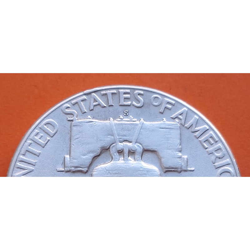ESTADOS UNIDOS 1/2 DOLAR 1954 S BENJAMIN FRANKLIN KM.163 MONEDA DE PLATA MBC++ Half Dollar silver