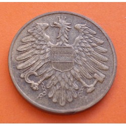 AUSTRIA 20 GROSCHEN 1950 AGUILA y VALOR CON ORLA KM 2877 MONEDA DE LATON MBC Österreich