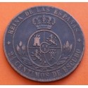 ESPAÑA REINA ISABEL II 2,50 CENTIMOS DE ESCUDO 1868 OM Ceca de JUBIA KM.634.2 MONEDA DE COBRE MBC- Spain 2 1/2 Centimos R/1