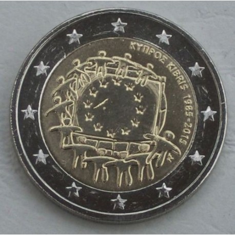 . 2 EUROS 2015 BANDERA EUROPEA CHIPRE SC Moneda Coin @RARA@