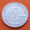 FILIPINAS 50 CENTAVOS 1944 S DAMA KM.183 MONEDA DE PLATA EBC- Ocupacion de Estados Unidos 1/2 Dolar silver PHILIPPINES
