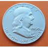 ESTADOS UNIDOS 1/2 DOLAR 1960 D BENJAMIN FRANKLIN y CAMPANA KM.163 MONEDA DE PLATA MBC USA Half silver dollar R/2
