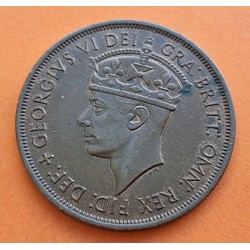 JERSEY 1/12 de SHILLING 1945 REY JORGE VI LIBERACION DE LOS NAZIS KM.19 MONEDA DE COBRE SC @OXIDOS@ BALWICK OF WWII
