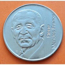 FRANCIA 5 FRANCOS 1992 PIERRE MENDES KM.1006 MONEDA DE NICKEL SC- France 5 Francs