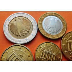 ALEMANIA MONEDAS EURO 2011 Letra G 1+2+5+10+20+50 Centimos + 1 EURO + 2 EUROS 2011 G Serie Tira SC GERMANY coins