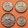 . 4 monedas x ETIOPIA 1+5+10+25 SANTEEM 1936 REY HAILE SELASSIE I y LEON KM.33/36 COBRE @PRECIOSAS + IMPERFECCIONES@ Ethiopia