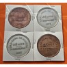 . 2 Medallas x ESPAÑA 5 PESETAS 1875 Rey CARLOS VII REAL CASA DE LA MONEDA DE OÑATE PLATA y COBRE