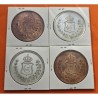 . 2 Medallas x ESPAÑA 5 PESETAS 1875 Rey CARLOS VII REAL CASA DE LA MONEDA DE OÑATE PLATA y COBRE