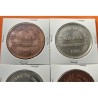 . 2 Medallas x ESPAÑA 5 PESETAS 1875 Rey CARLOS VII REAL CASA DE LA MONEDA DE OÑATE PLATA y COBRE
