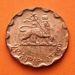 ETIOPIA 25 SANTEEM 1936 REY HAILE SELASSIE I LEON KM.36 COBRE SC + IMPERFECCIONES Ethiopia 25 Centimos R/3