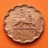 ETIOPIA 25 SANTEEM 1936 REY HAILE SELASSIE I LEON KM.36 COBRE SC + IMPERFECCIONES Ethiopia 25 Centimos R/3