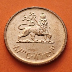 ETIOPIA 10 SANTEEM 1936 REY HAILE SELASSIE I LEON KM.34 MONEDA DE COBRE @PRECIOSA@ Ethiopia 10 Centimos R/3