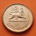 ETIOPIA 10 SANTEEM 1936 REY HAILE SELASSIE I LEON KM.34 MONEDA DE COBRE @PRECIOSA@ Ethiopia 10 Centimos R/3