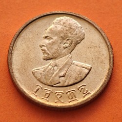 ETIOPIA 10 SANTEEM 1936 REY HAILE SELASSIE I LEON KM.34 MONEDA DE COBRE @PRECIOSA@ Ethiopia 10 Centimos R/3