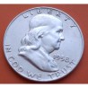 ESTADOS UNIDOS 1/2 DOLAR 1958 D BENJAMIN FRANKLIN y CAMPANA KM.163 MONEDA DE PLATA EBC USA Half silver dollar R/2