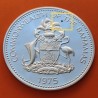 BAHAMAS 10 DOLARES 1975 FLORES MONEDA DE PLATA PROOF 1,57 ONZAS OZ @IMPERFECCIONES@ $10 Dollars silver