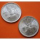 . 2 monedas SC- x MEXICO 1 ONZA 1979 + 1980 BALANZA y PRENSA DE ACUÑAR KM.M49 PLATA silver coin OZ TROY OUNCE