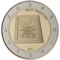 MALTA 2 EUROS 2015 ANIVERSARIO REPUBLICA 1974 SC MONEDA CONMEMORATIVA