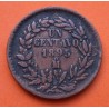 MEXICO 1 CENTAVO 1895 Mo AGUILA y VALOR REPUBLICA MEXICANA KM.391.6 MONEDA DE COBRE @ESCASA@ Mejico