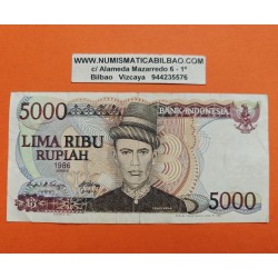 . @PVP NUEVO 25€@ INDONESIA 5000 RUPIAS 1986 MINARETE DE KUDUS Pick 129.A BILLETE CIRCULADO 5000 Rupiah