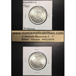 .MZAMBIQUE 20 ESCUDOS 1960 PLATA SC SILVER MOCAMBIQUE PORTUGAL