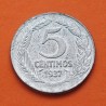 ESPAÑA 5 CENTIMOS 1937 DAMA VARIANTE BUSTO PEQUEÑO KM.752 MONEDA DE HIERRO MBC República Española R/3
