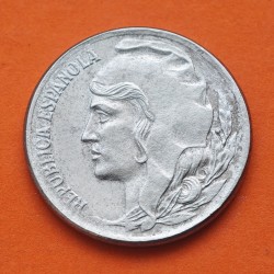 ESPAÑA 5 CENTIMOS 1937 DAMA VARIANTE BUSTO PEQUEÑO KM.752 MONEDA DE HIERRO EBC República Española R/1