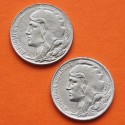 . 2 monedas SC- x ESPAÑA 5 CENTIMOS 1937 DAMA BUSTO PEQUEÑO + BUSTO GRANDE KM.752 HIERRO SC- República Española R/4