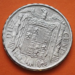 ESPAÑA 10 CENTIMOS 1941 JINETE IBERICO MONEDA DE ALUMINIO @LUJO@ FRANCO ESTADO ESPAÑOL R/2